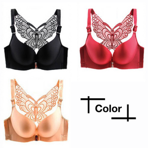 Handmade Butterfly Embroidery Front Closure Wireless Bra