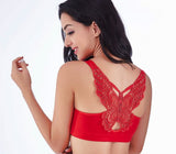 Handmade Butterfly Embroidery Front Closure Wireless Bra