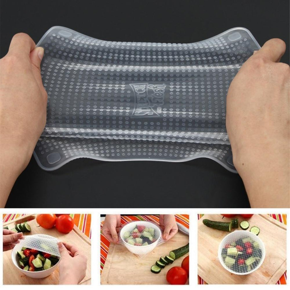 4 Pcs Silicone Food Wraps (Stay Fresh)